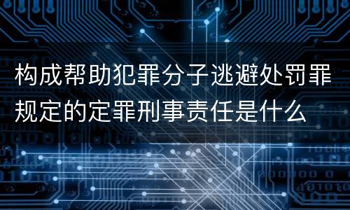 构成帮助犯罪分子逃避处罚罪规定的定罪刑事责任是什么