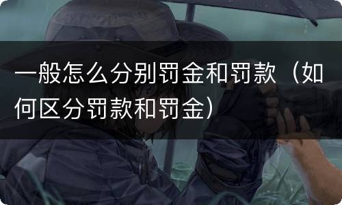 一般怎么分别罚金和罚款（如何区分罚款和罚金）