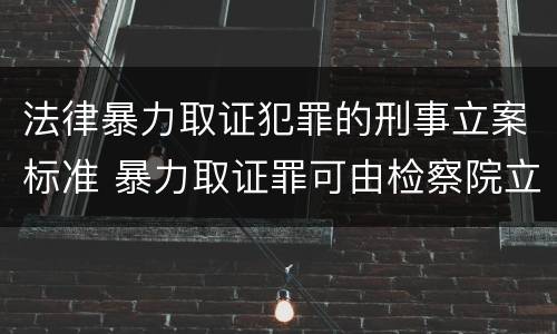 法律暴力取证犯罪的刑事立案标准 暴力取证罪可由检察院立案侦查