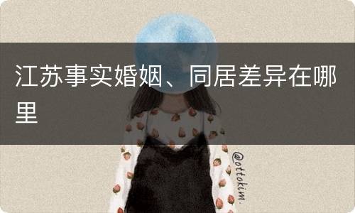 江苏事实婚姻、同居差异在哪里