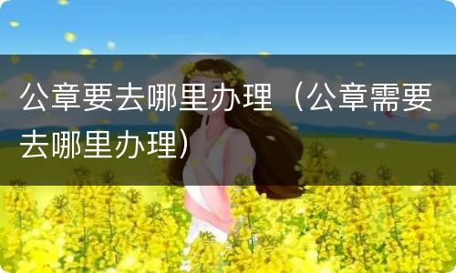 公章要去哪里办理（公章需要去哪里办理）