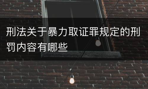 刑法关于暴力取证罪规定的刑罚内容有哪些