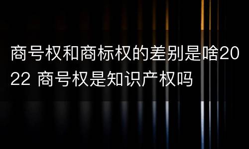 商号权和商标权的差别是啥2022 商号权是知识产权吗