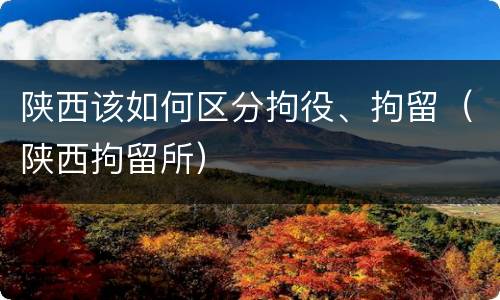 陕西该如何区分拘役、拘留（陕西拘留所）