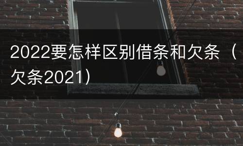 2022要怎样区别借条和欠条（欠条2021）