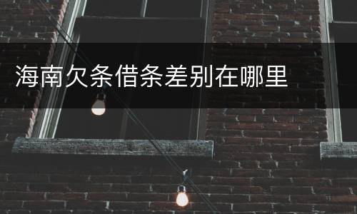 海南欠条借条差别在哪里