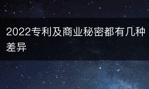 2022专利及商业秘密都有几种差异