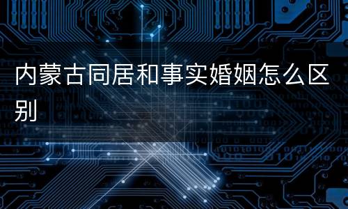 内蒙古同居和事实婚姻怎么区别