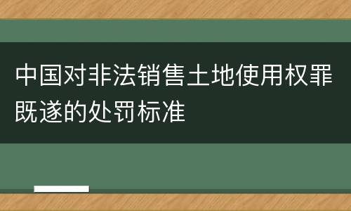 中国对非法销售土地使用权罪既遂的处罚标准