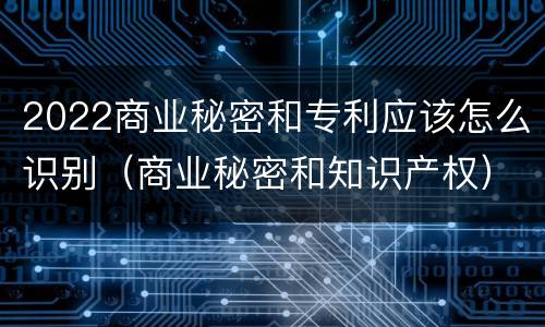 2022商业秘密和专利应该怎么识别（商业秘密和知识产权）