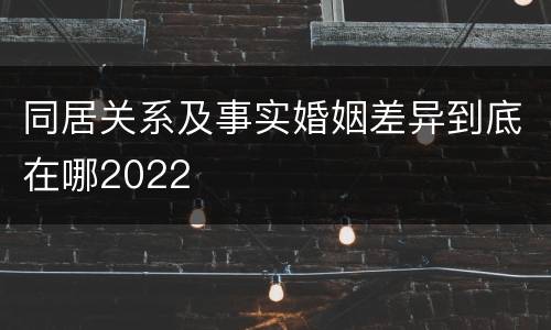 同居关系及事实婚姻差异到底在哪2022