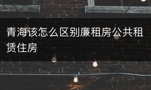 青海该怎么区别廉租房公共租赁住房