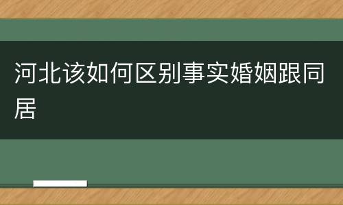 河北该如何区别事实婚姻跟同居