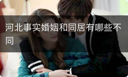 河北事实婚姻和同居有哪些不同