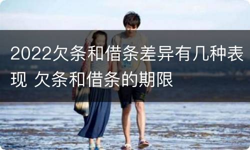 2022欠条和借条差异有几种表现 欠条和借条的期限
