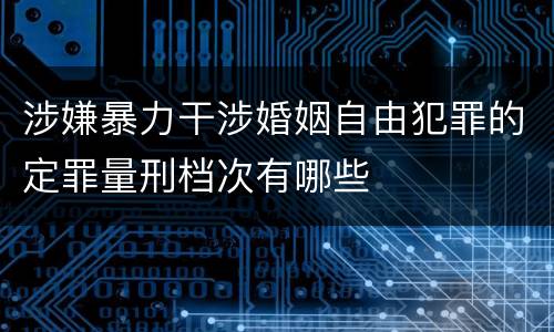 涉嫌暴力干涉婚姻自由犯罪的定罪量刑档次有哪些
