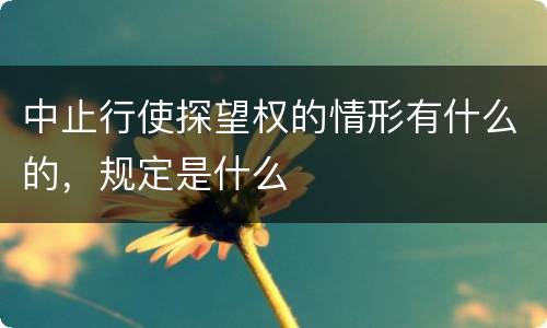 中止行使探望权的情形有什么的，规定是什么