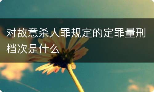 对故意杀人罪规定的定罪量刑档次是什么