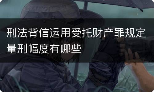 刑法背信运用受托财产罪规定量刑幅度有哪些