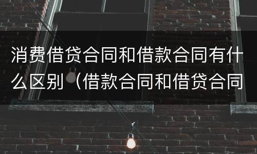 消费借贷合同和借款合同有什么区别（借款合同和借贷合同的区别）