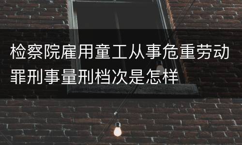 检察院雇用童工从事危重劳动罪刑事量刑档次是怎样