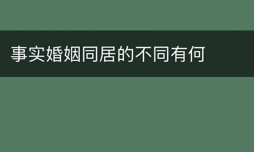 事实婚姻同居的不同有何