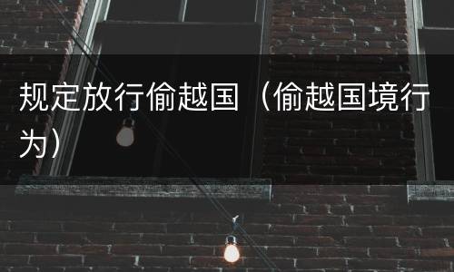 规定放行偷越国（偷越国境行为）