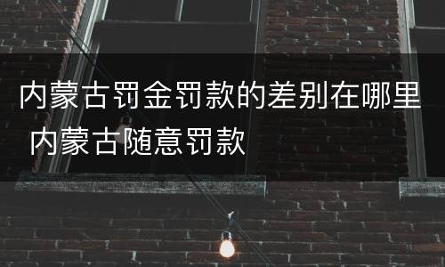 内蒙古罚金罚款的差别在哪里 内蒙古随意罚款