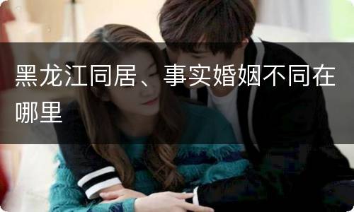 黑龙江同居、事实婚姻不同在哪里