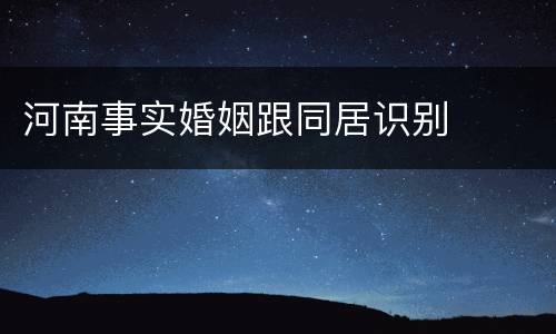 河南事实婚姻跟同居识别