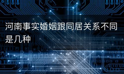 河南事实婚姻跟同居关系不同是几种
