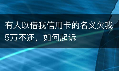 有人以借我信用卡的名义欠我5万不还，如何起诉