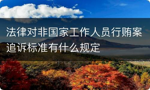 法律对非国家工作人员行贿案追诉标准有什么规定