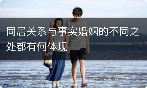 同居关系与事实婚姻的不同之处都有何体现