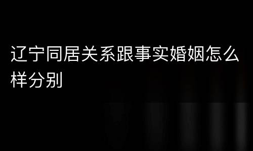 辽宁同居关系跟事实婚姻怎么样分别
