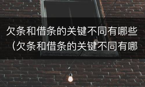 欠条和借条的关键不同有哪些（欠条和借条的关键不同有哪些呢）