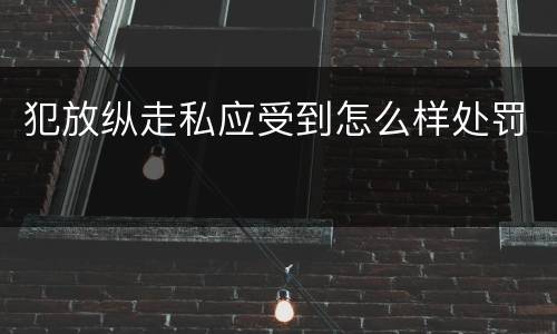 犯放纵走私应受到怎么样处罚