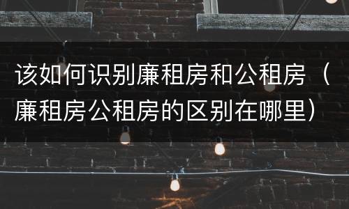 该如何识别廉租房和公租房（廉租房公租房的区别在哪里）