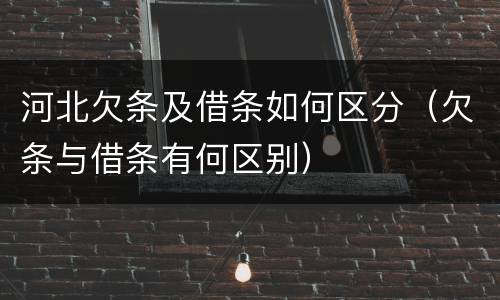 河北欠条及借条如何区分（欠条与借条有何区别）