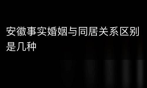 安徽事实婚姻与同居关系区别是几种