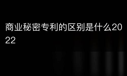 商业秘密专利的区别是什么2022