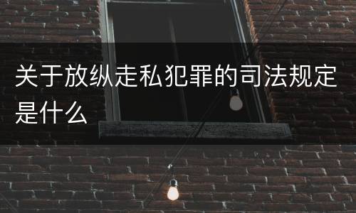 关于放纵走私犯罪的司法规定是什么