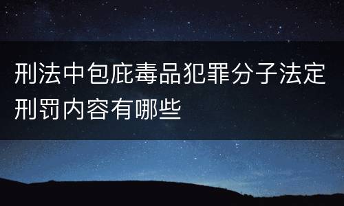 刑法中包庇毒品犯罪分子法定刑罚内容有哪些