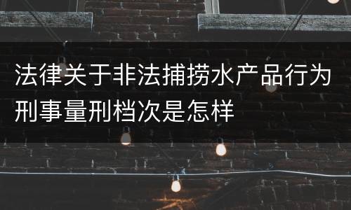 法律关于非法捕捞水产品行为刑事量刑档次是怎样