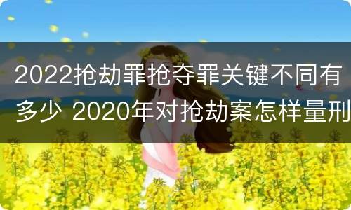 2022抢劫罪抢夺罪关键不同有多少 2020年对抢劫案怎样量刑