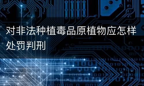 对非法种植毒品原植物应怎样处罚判刑