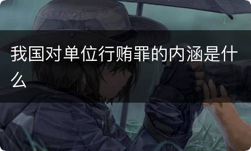 我国对单位行贿罪的内涵是什么