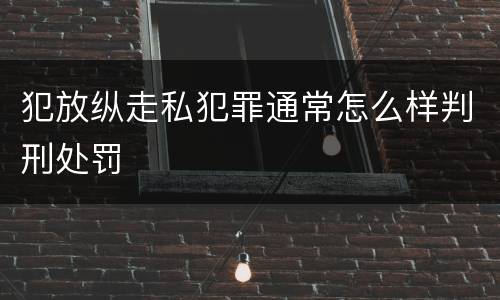 犯放纵走私犯罪通常怎么样判刑处罚