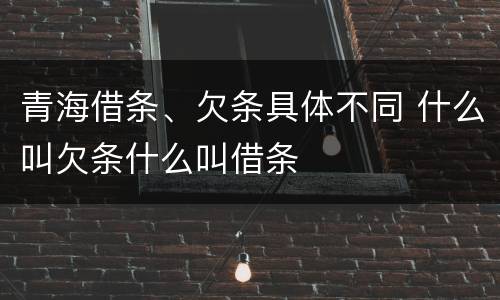 青海借条、欠条具体不同 什么叫欠条什么叫借条