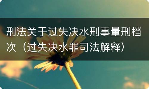 刑法关于过失决水刑事量刑档次（过失决水罪司法解释）